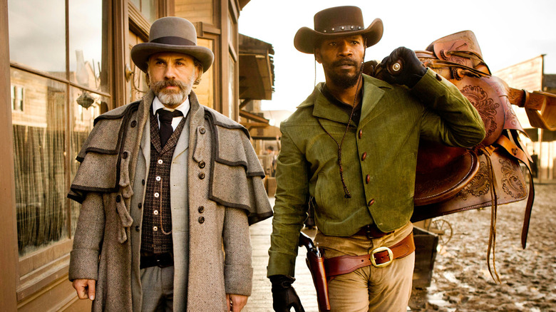 Jamie Foxx Christoph Waltz walking