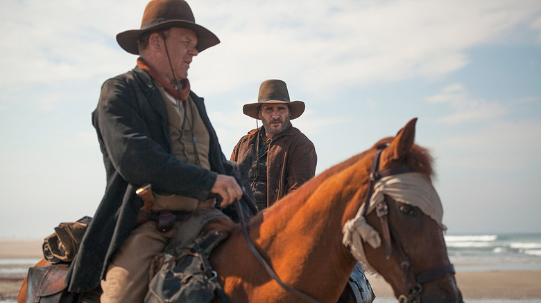 John C. Reilly Joaquin Phoenix ride horses