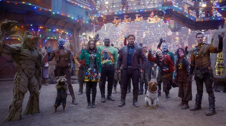 GOTG Holiday Special party scene on Knowhere