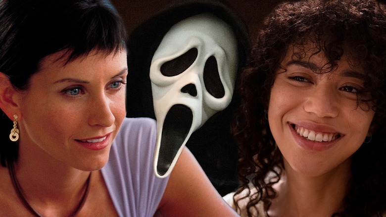 Scream characters smiling with Ghostface