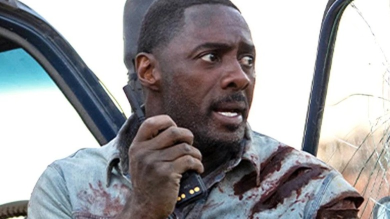 Idris Elba scared walkie talkie beast