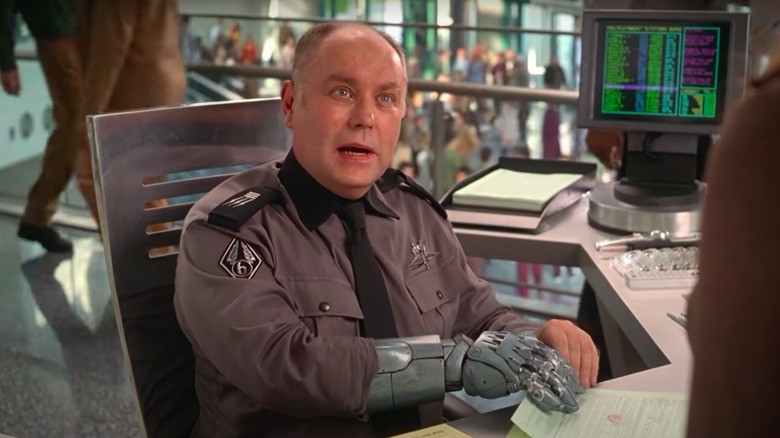 Disabled veteran in "Starship Troopers"