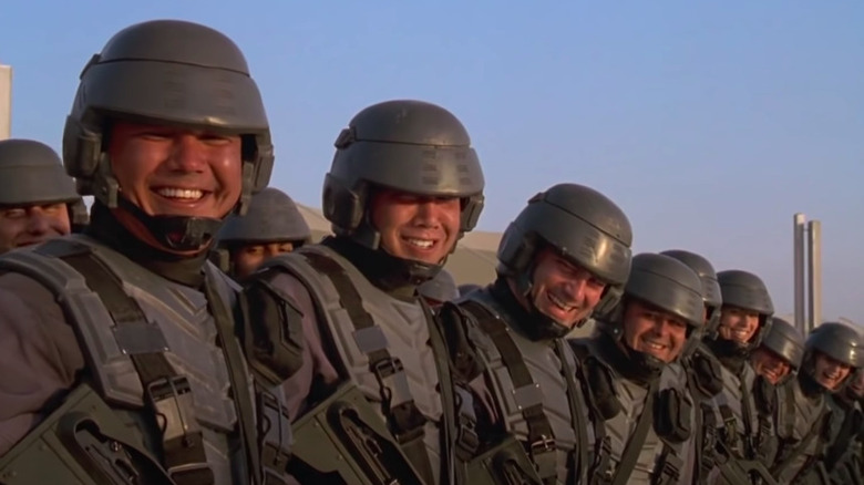 Soldiers standing in a row