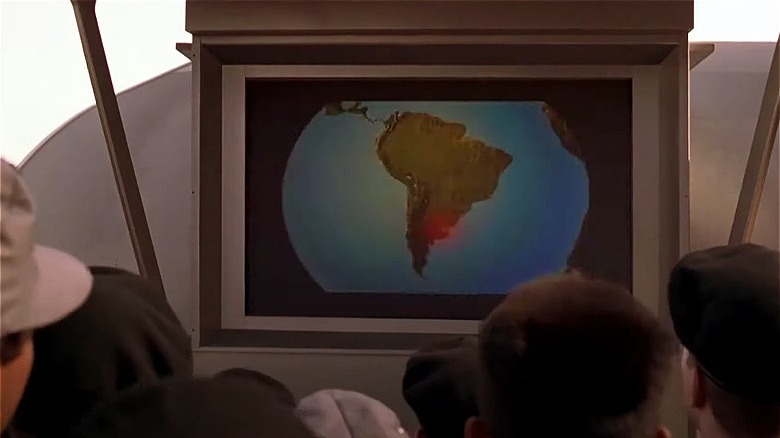 Soldiers observe Federation map