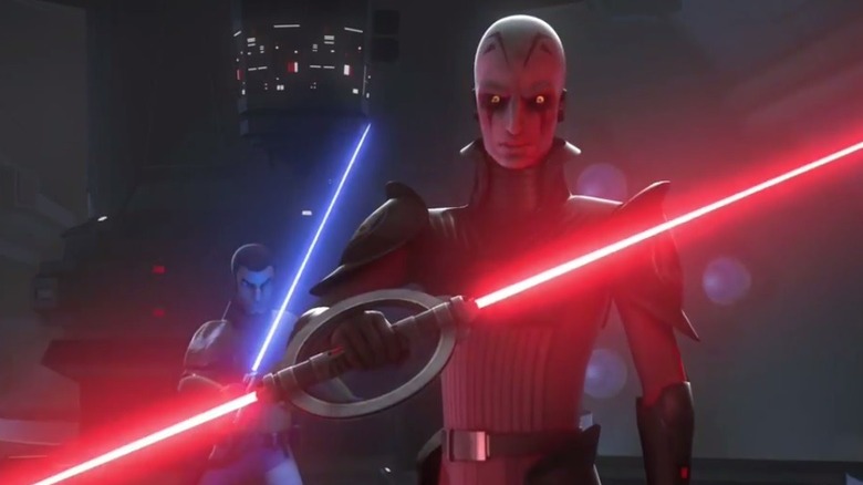 Kanan Jarrus fights the Inquisitor