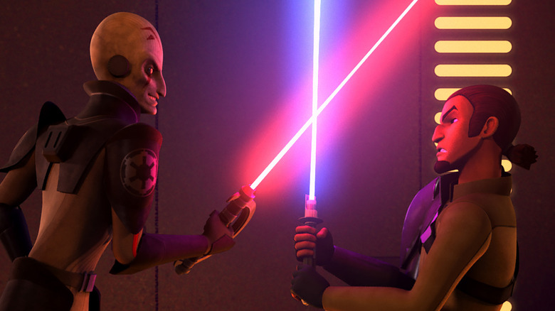 Kanan Jarrus fights the Inquisitor