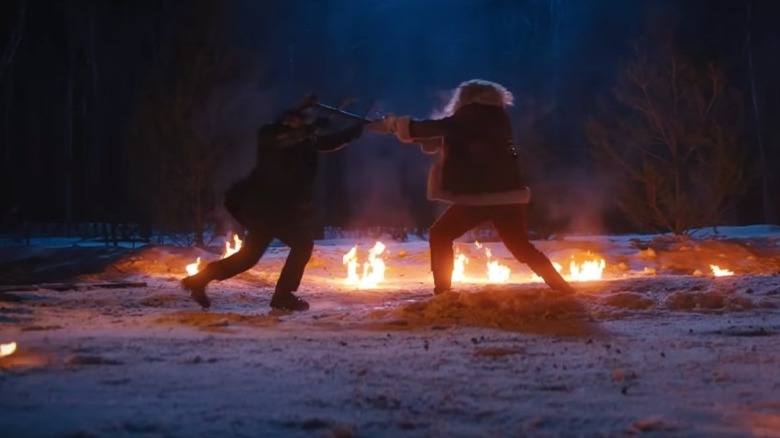 Santa fight snow fire