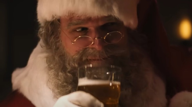 Santa drunk beer