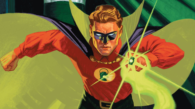 Alan Scott lunges into action with his Power Ring blazing on the cover of Alan Scott: The Green Lantern #3