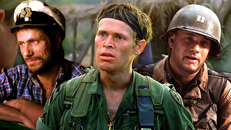 Jürgen Prochnow in Das Boot, Willem Dafoe in Platoon, and Tom Hanks in Saving Private Ryan