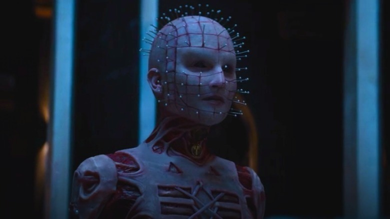 Jamie Clayton stares as Pinhead