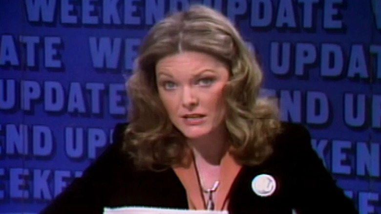 Jane Curtin at the Weekend Update desk on SNL