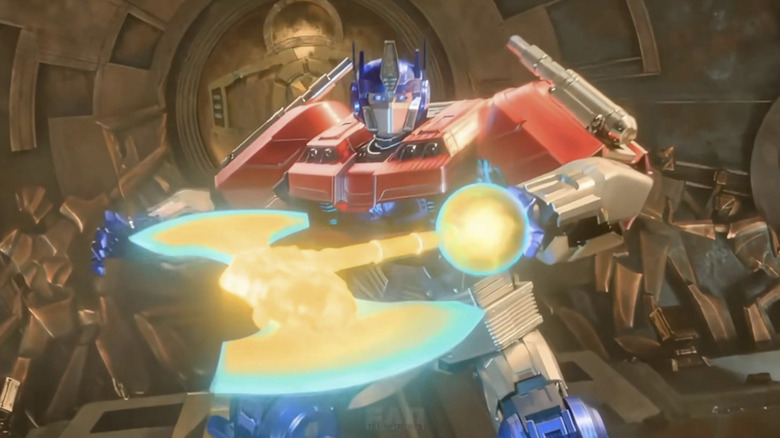 Transformers One: Optimus Prime unfurls his energon axe