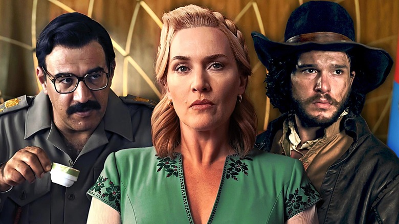 Yigal Naor as Saddam Hussein, Kate Winslet as Elena Vernham, and Kit Harington as Robert Catesby