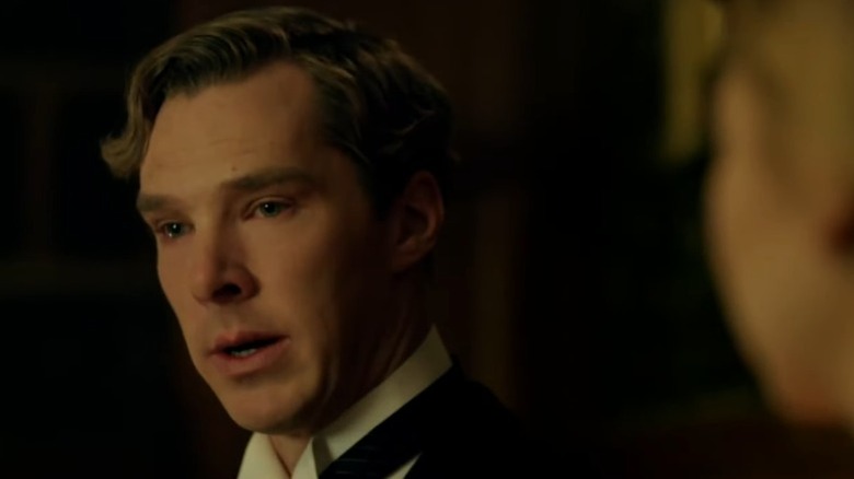 Benedict Cumberbatch as Christopher Tietjens with tears in his eyes on Parade's End
