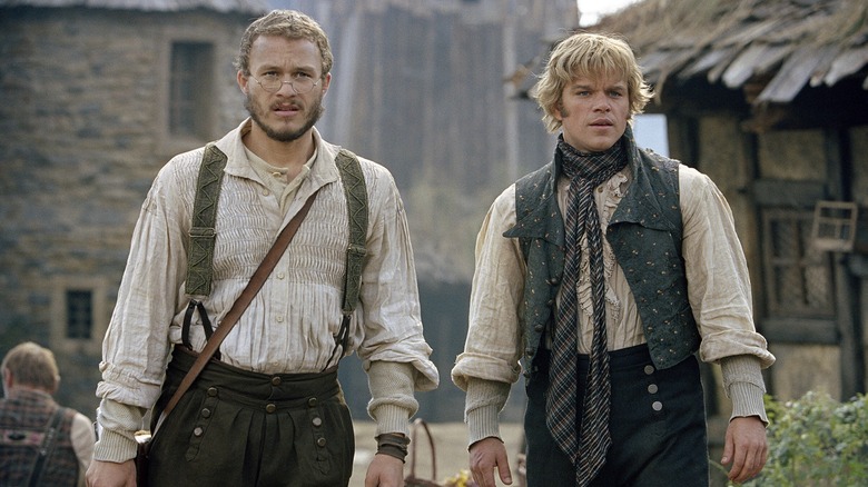 Heath Ledger and Matt Damon, as the Brothers Grimm, are impoverished con men on the move.