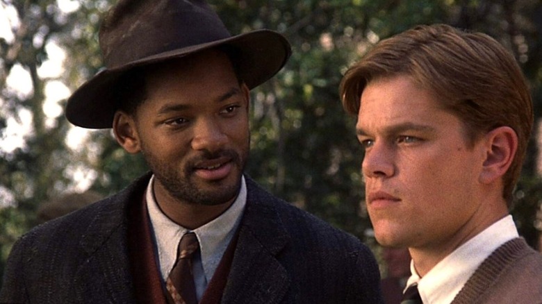 Will Smith, as Bagger Vance, mentors Matt Damon, as Junah, in the Legend of Bagger Vance