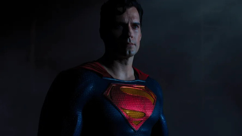 Superman (Henry Cavill) emerging from the shadows in Black Adam