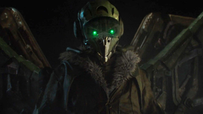 Vulture (Michael Keaton) looking down in Morbius