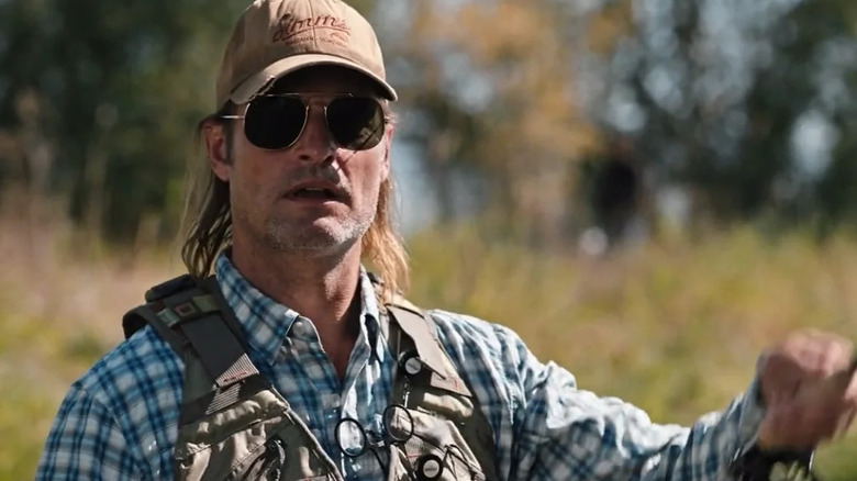 Josh Holloway as Roarke Carter looks scared on Yellowstone