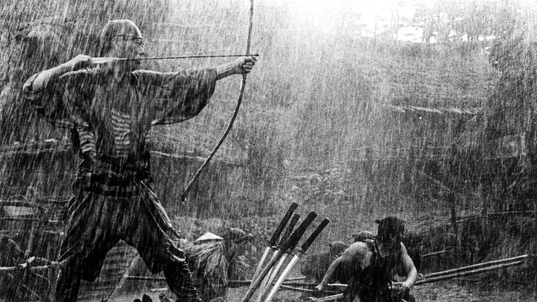 Samurai in the rain, bow