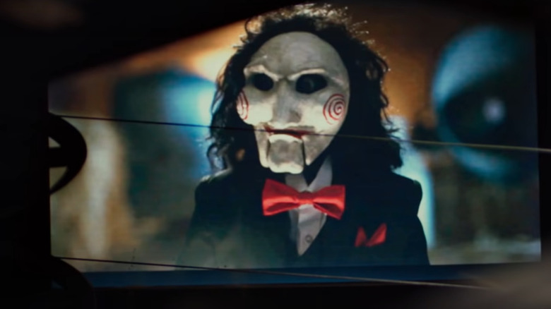 Jigsaw puppet TV screen