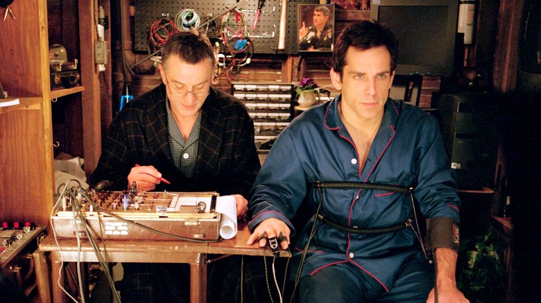 Ben Stiller sitting with Robert De Niro