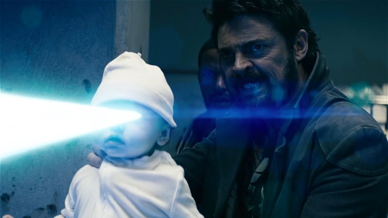 Butcher wields Laser Baby The Boys