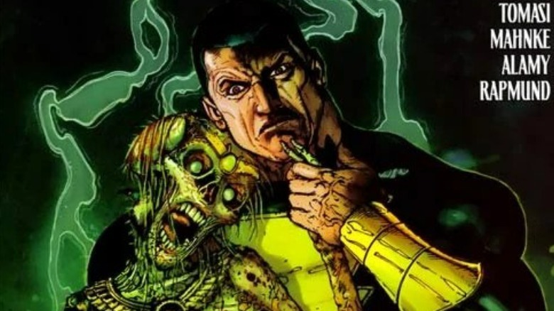 Black Adam holding corpse