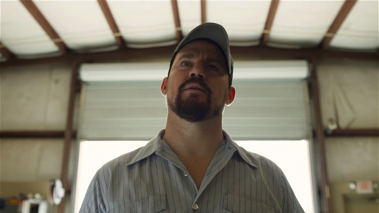 Channing Tatum baseball cap bent brim Logan Lucky
