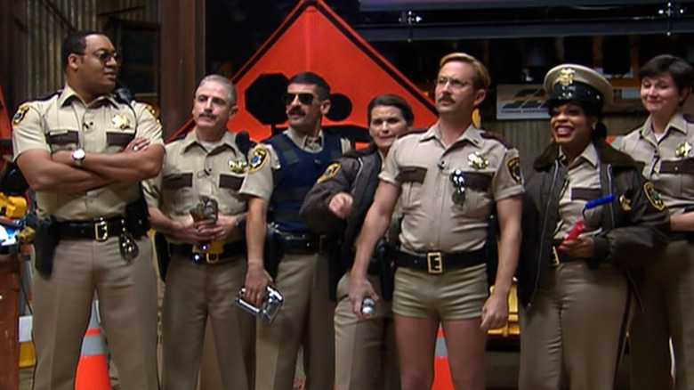 The cast of Reno 911! lined up