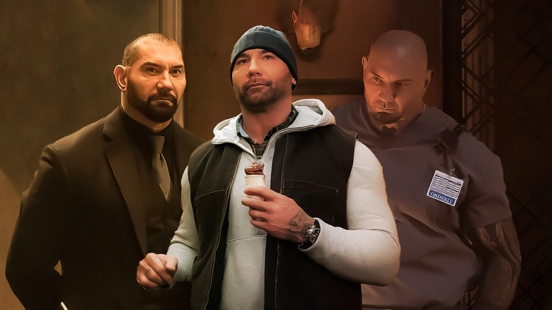 A montage of Dave Bautista roles