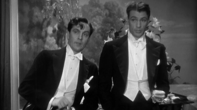 Tom (Fredric March) and George (Gary Cooper) in tuxes in Design for Living