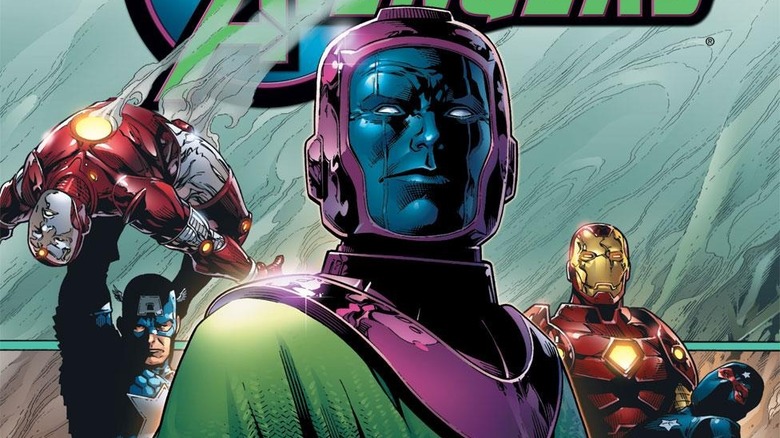 Kang standing in front of Avengers