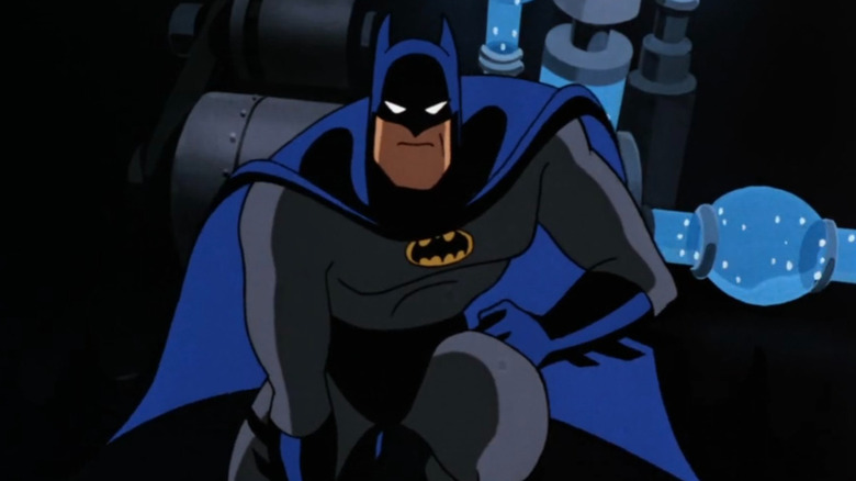Batman kneeling in Batman: The Animated Series