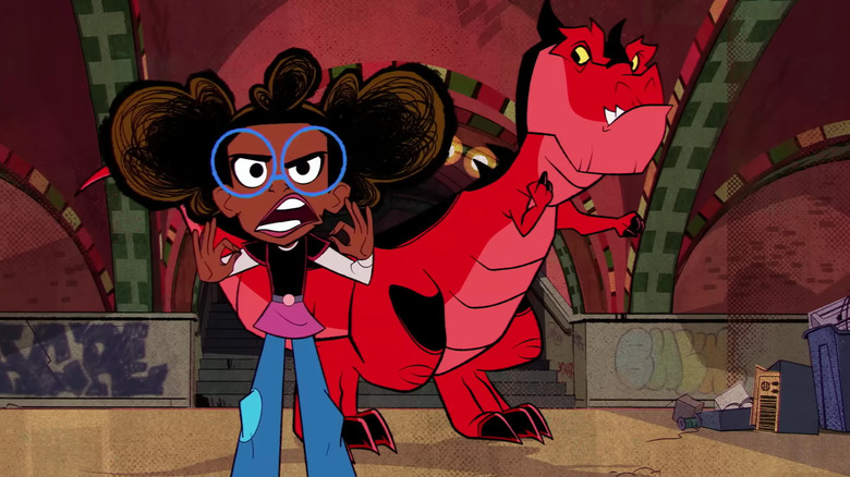 Lunella with Devil Dinosaur in Moon Girl and Devil Dinosaur