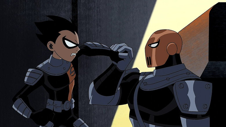 Robin fighting Slade in Teen Titans