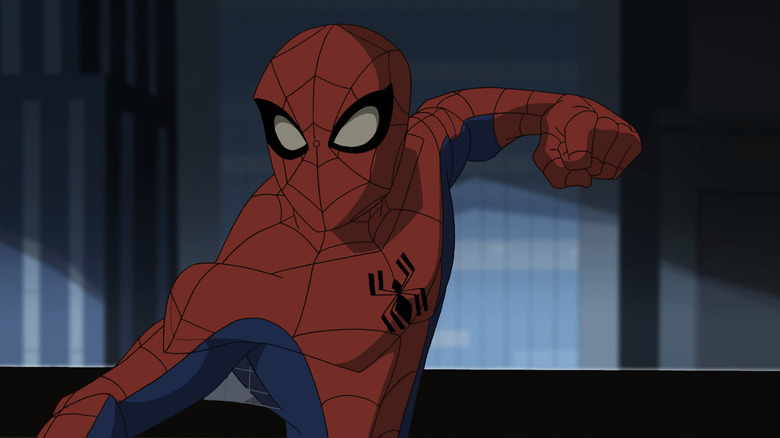Spider-Man readying a punch in The Spectacular Spider-Man