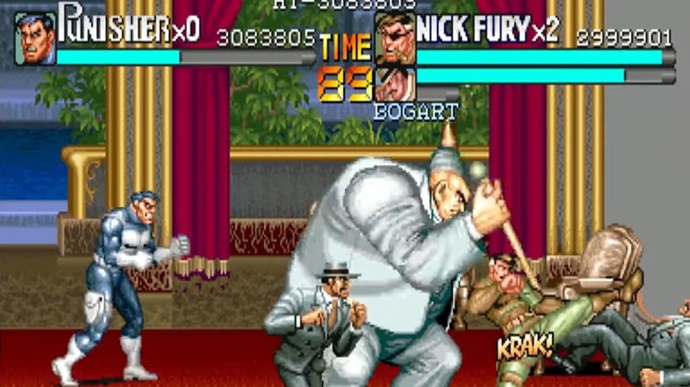 The Punisher and Nick Fury fight Kingpin and his henchmen in The Punisher (1993)