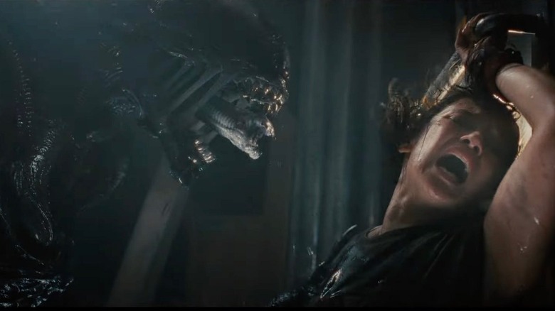A Xenomorph wants to give a reluctant Rain a kiss in Alien: Romulus