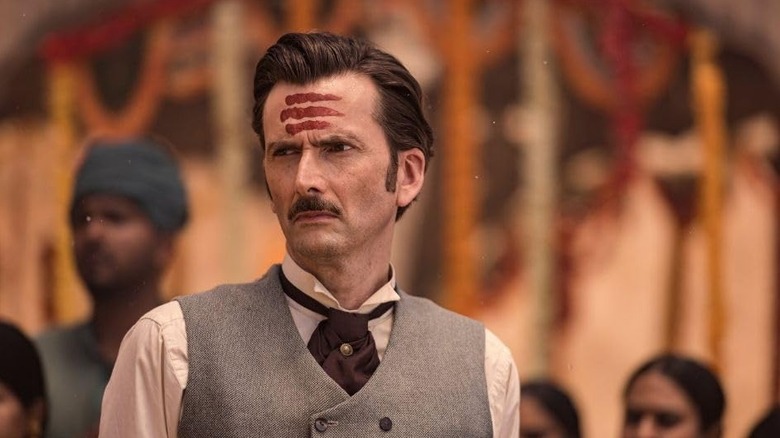 Phileas Fogg (David Tennant) has three marks on his head in Around The World In 80 Days