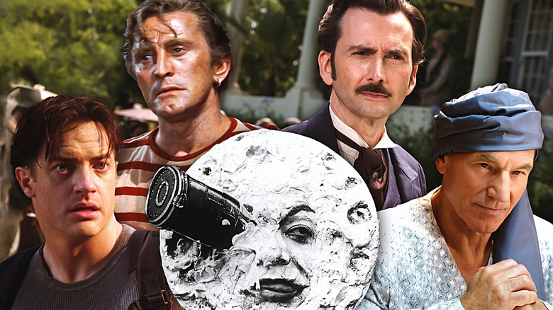A composite image featuring several characters and image from Jules Verne adaptations
