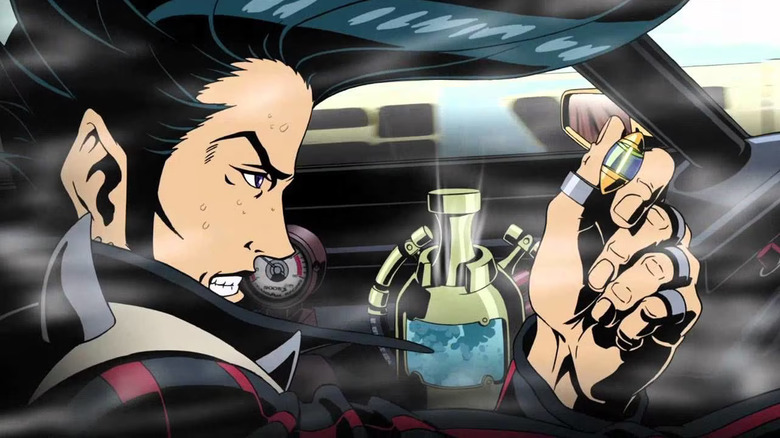 JP (Takuya Kimura) stares at a bullet in a car in Redline