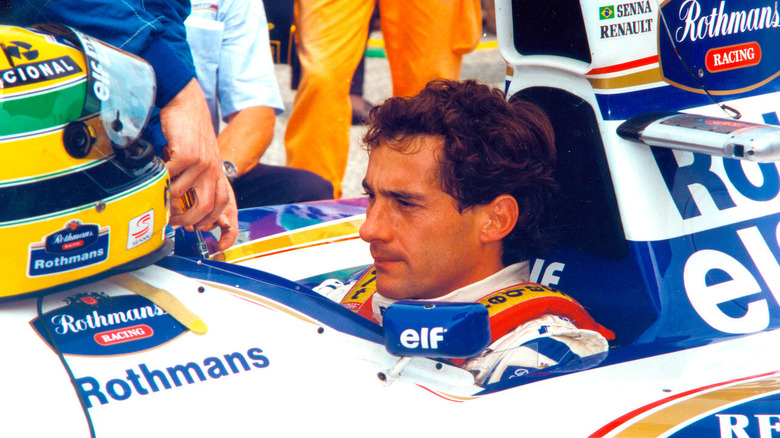 Ayrton Senna prepares to race in Senna