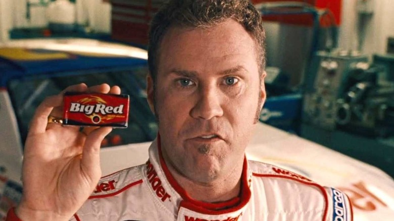 Ricky Bobby (Will Ferrell) endorses Big Red gum in Talladega Nights: The Ballad of Ricky Bobby