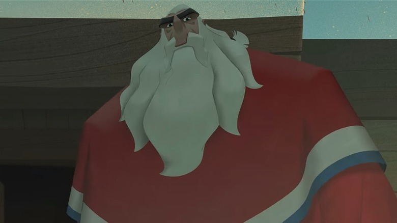 Klaus giant Santa broad shoulders tiny head