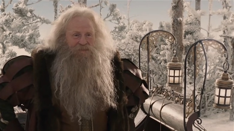 Father Christmas in front of his sledge