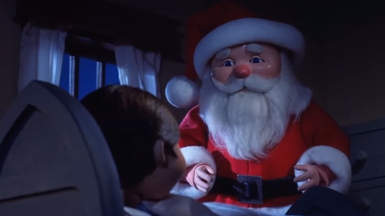 Mickey Rooney stop-motion Santa bedroom night