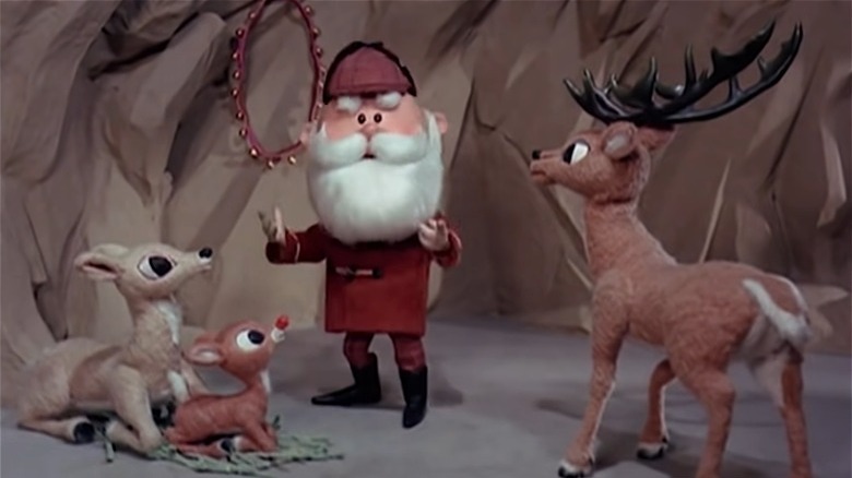 Santa lectures reindeer cave Rudolph