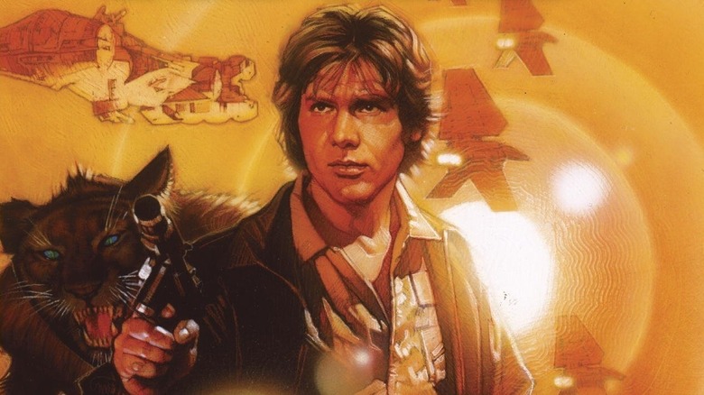 Han holds his gun on the Paradise Snare book cover